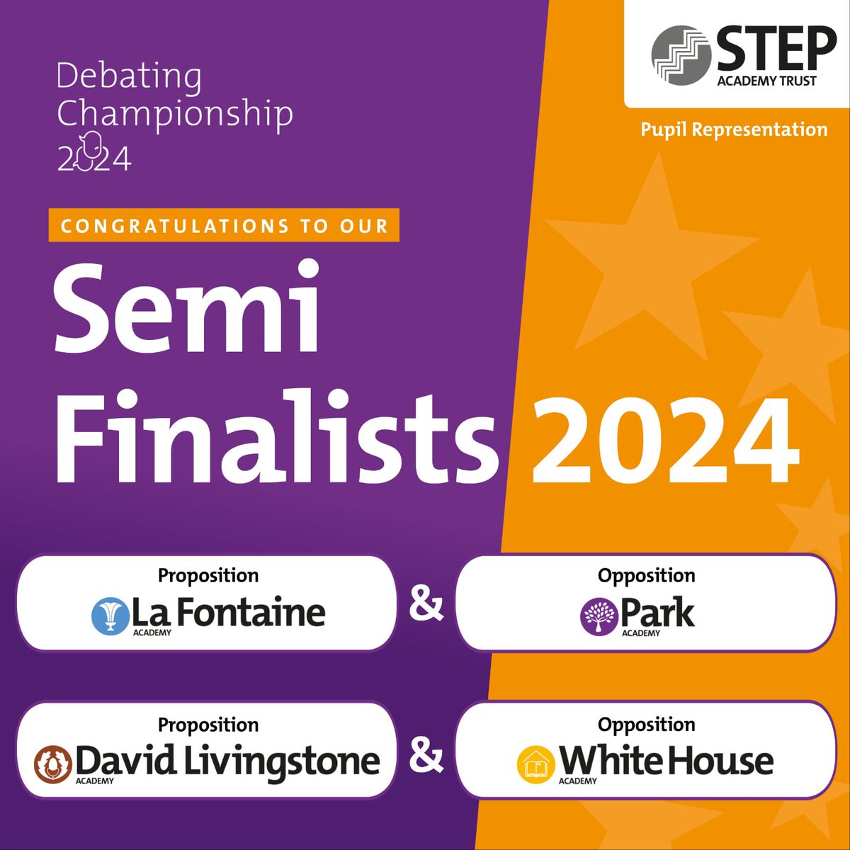 Well done to all of our Year 5 Quarter Finalists of the STEP Debating Championship 2024 whose standards of #oracy at this week’s debates were very, very impressive! Our pupils’ passion for #debating and teamwork is first class! STEPFirst #Unity