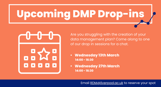 It's time to put your data management hats on again as the Research Data Management team is holding more drop-in afternoons for research staff and PGRs to discuss and use DMPonline to create their data management plans. Please email RDM@liverpool.ac.uk to arrange a slot. 🤠