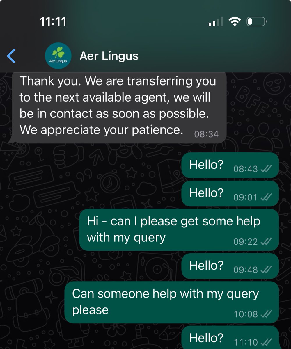 CC479's tweet photo. Allow me to summarise @AerLingus customer service in one photo. #customerservicefail https://t.co/AkQydyz8AK