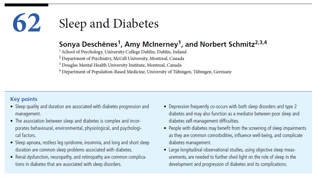 Great to see our chapter on #Sleep and #Diabetes in the new edition of the Textbook of Diabetes! You can read Chapter 62 here 👉 doi.org/10.1002/978111… @UCD_PATH_lab @SonyaDeschenes #psad_ecr