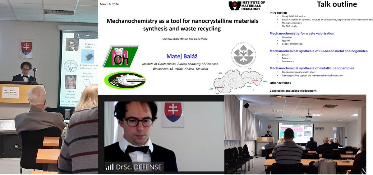 Yesterday I managed to defend my thesis „@mechanochem as a tool for nanocrystalline materials synthesis and waste recycling“, by which I am obliged to use Doctor of Science (DrSc./DSc. instead of PhD.) degree, being the scientific equivalent to university professor.