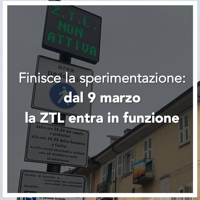 🔴 Finisce la sperimentazione: dal 9 marzo la ZTL entra in funzione
.
➡️ Tutte le #info sono sull‘homepage del sito internet del Comune di Savigliano, alla voce “Approfondimenti” ‼️

⤵️⤵️⤵️

comune.savigliano.cn.it/servizi/Menu/d…

.
.
.
#savigliano #vivosavigliano #ztl