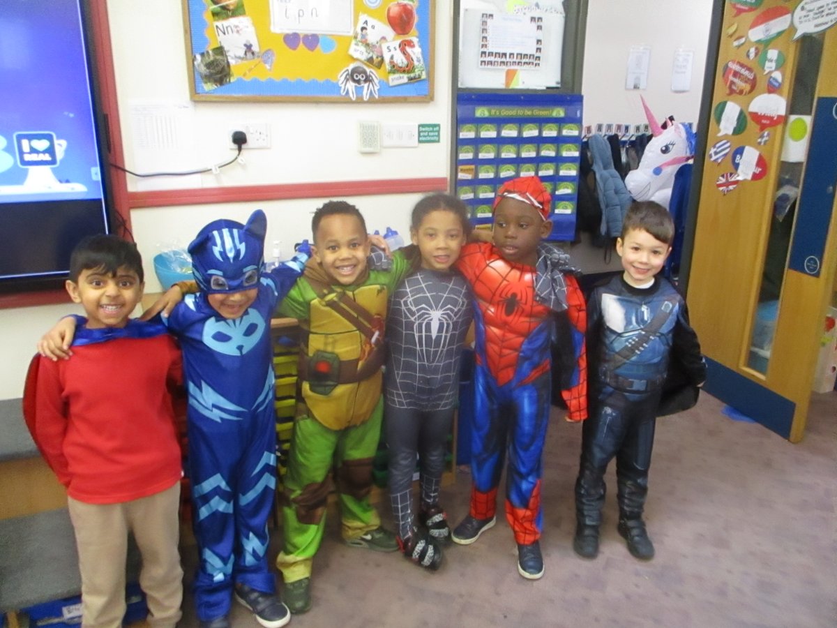 We are enjoying dressing up as our favourite book characters. Can you spot who we are? #EYFS #BookWeek2024