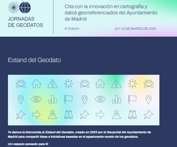 geoportalmadrid's tweet photo. #EstandGeodato2024 🌐🤩
6ª Jornadas de Geodatos 🧡
¡Queda muy poco para saber cuál es el trabajo ganador🫢!
El 1⃣2⃣ de marzo no te pierdas la entrega de premios🏆 del Estand del Geodato desde la @LaNaveMadrid  de 13:30 a 14:00 h.

💻https://t.co/IDN8iOwlbj https://t.co/4iF9kZa5SB
