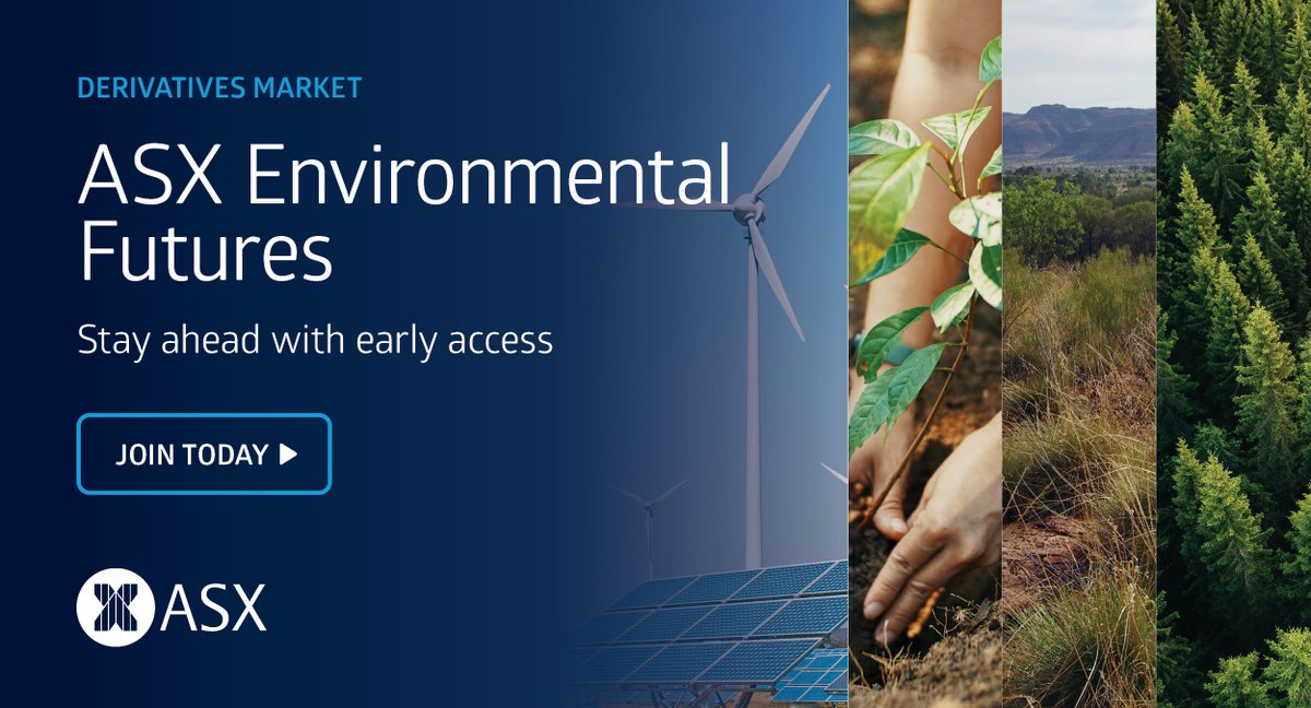In July 2024, ASX intends to list three Environmental Futures contracts covering ACCU, LGC and NZU markets - subject to final internal and regulatory approvals. Discover the future: bit.ly/48EssxD

#ASX #EnvironmentalFutures #FuturesMarket #CarbonTrading