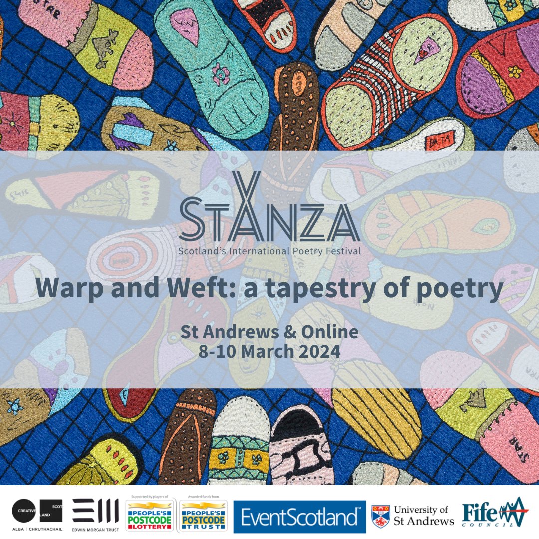 StAnza is almost here! 🎉 We can't wait to welcome you to Warp and Weft: a tapestry of poetry, whether joining us in St Andrews or tuning in virtually. Weave unique experiences together at #StAnza24! View the full programme and book tickets: bit.ly/42Ipas1