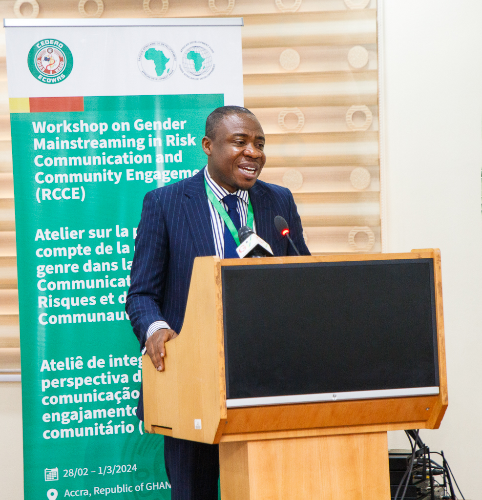 ' I encourage the network to work towards a change in behaviour by integrating the gender dimension into RCCE in order to reduce inequalities & discriminatory practices & improve the effectiveness of our public health interventions.' Dr Dacosta, ECOWAS RCCE chairman.