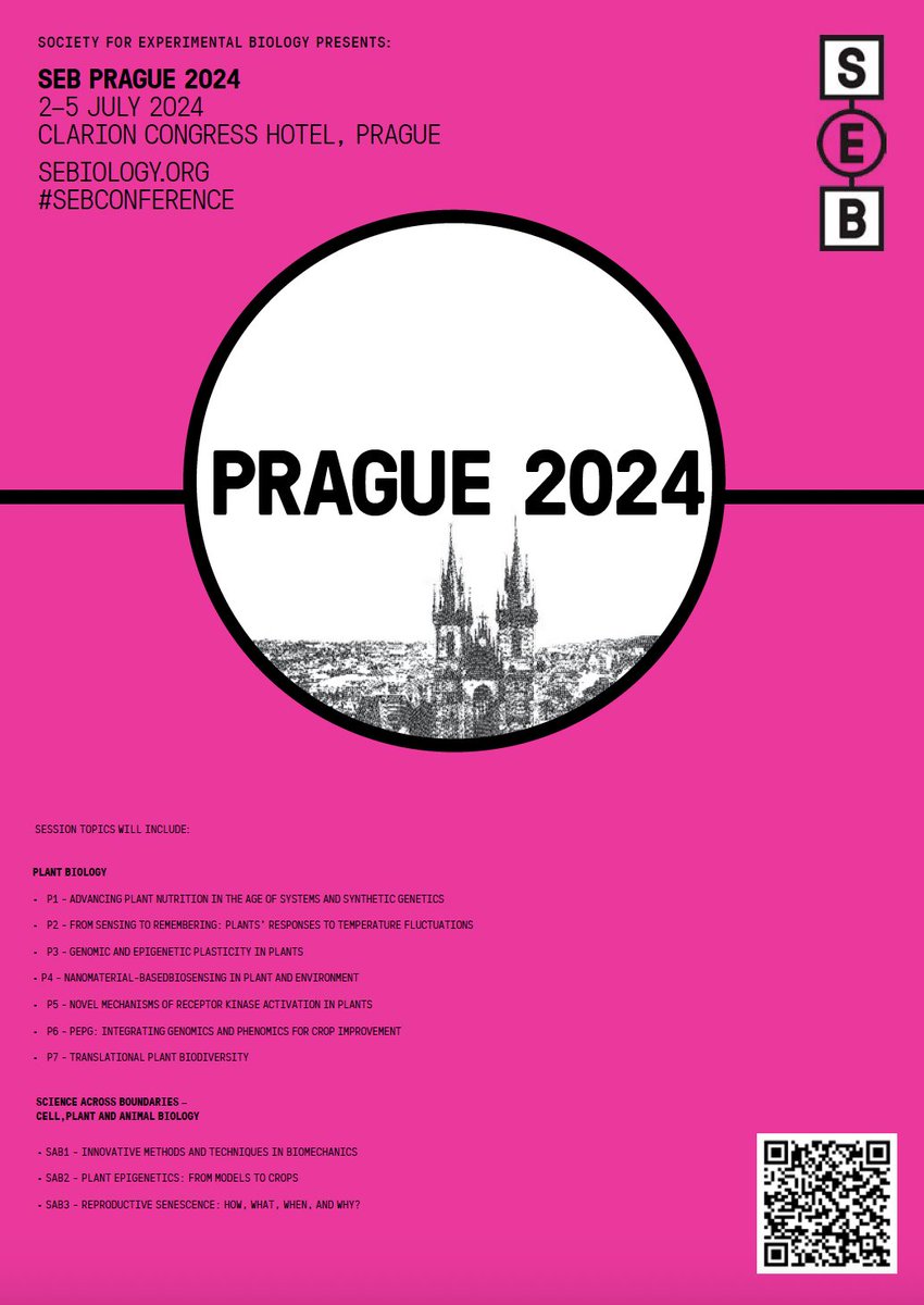 Final moments to submit your abstract for the #SEBconference 2024 in Prague (Deadline: Friday 8 March)

Check out our Plant sessions:   
sebiology.org/events/seb-con…

Submit your abstract:
sebiology.org/events/seb-con…

Book now: 
sebiology.org/events/seb-con…