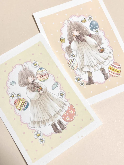 ポールルーベンスのキラキラ水彩紙に描いたけど背景アクリルガッシュで塗ったので目立たなくなってしまった#うさのこふわり 
