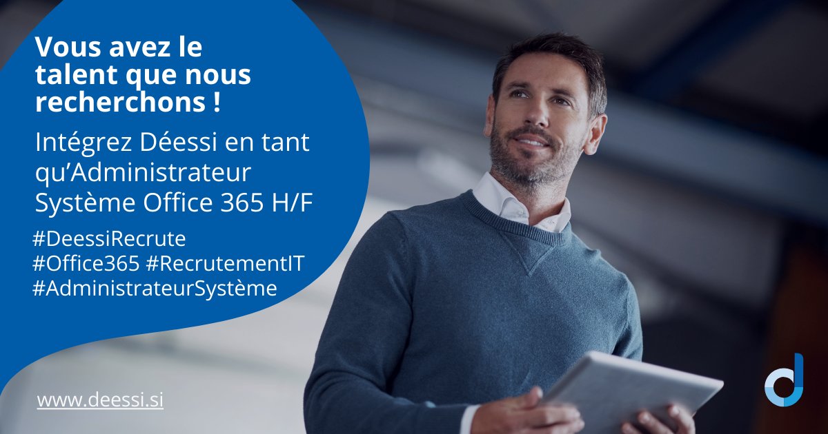Ivision_info's tweet photo. 🚀💻À la recherche de talents passionnés : Administrateur Système Office 365 chez Déessi

Vous souhaitez relever un défi professionnel motivant ? Déessi recrute ! Envoyez votre candidature 👉 https://t.co/VvhhqbwybM

#Recrutement #AdministrateurOffice365 #Informatique #EmploiIT https://t.co/NoNbcEZCjE