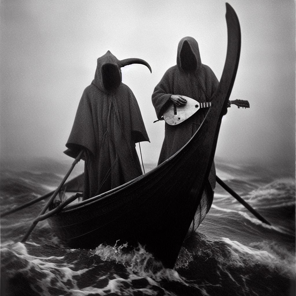 A boat travels through the twelve divisions of the night. On board, two elongated figures think they can make out a flock of lambs in the distance, but they can't. Yet they hear them bleating; the lambs whisper: "Men are the tears of my eye", then bleat and bleat some more.  #KLF