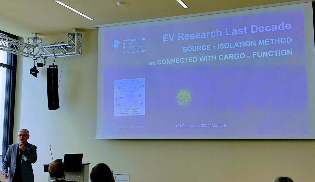 ASEV_Austria's tweet photo. Great talk on the history of #EV research by our vice president #DirkStrunk from @paracelsus_uni at #IGLD in Leipzig 😎👌 @GSEVorg @IsevOrg https://t.co/6KBf4OHMtG