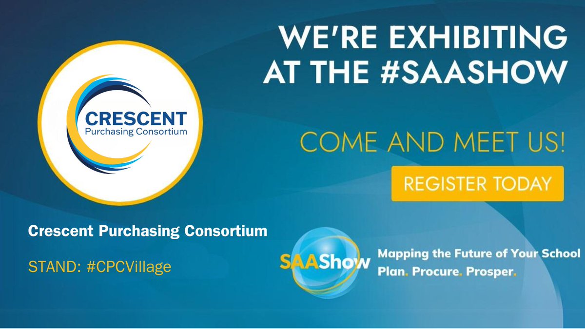 Crescent Purchasing Consortium (@cpcuk) on Twitter photo Delighted to bring the #CPCVillage back to the @SAAShow on 1st May @ExCeLLondon
Come & visit us to find out what solutions <a href="/CPCuk/">Crescent Purchasing Consortium</a> & all the trusted suppliers joining us can help you find.
Register ➡️ loom.ly/fXr1Kl0
#procurement #education #SAAShow #FanSAAStic Delighted to bring the #CPCVillage back to the @SAAShow on 1st May @ExCeLLondon
Come & visit us to find out what solutions <a href="/CPCuk/">Crescent Purchasing Consortium</a> & all the trusted suppliers joining us can help you find.
Register ➡️ loom.ly/fXr1Kl0
#procurement #education #SAAShow #FanSAAStic