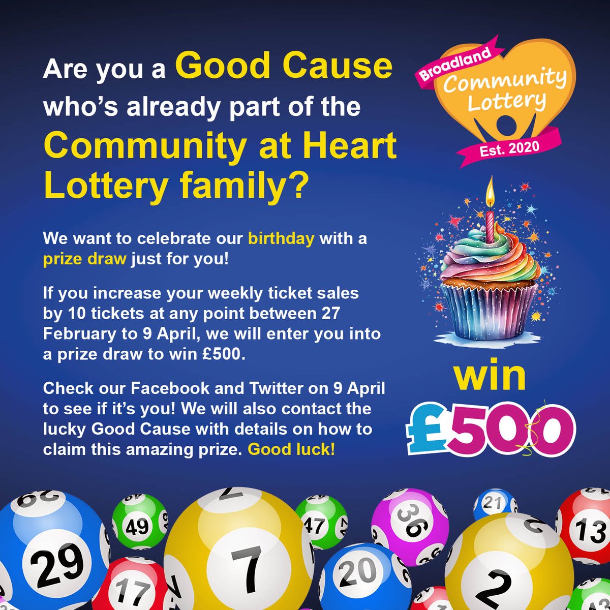 If you've already signed up to <a href="/AtHeartLotto/">Community at Heart Lottery</a>, you could receive a one-off cash boost of £500 🥳 Find out how you could win: tinyurl.com/5csuhk92