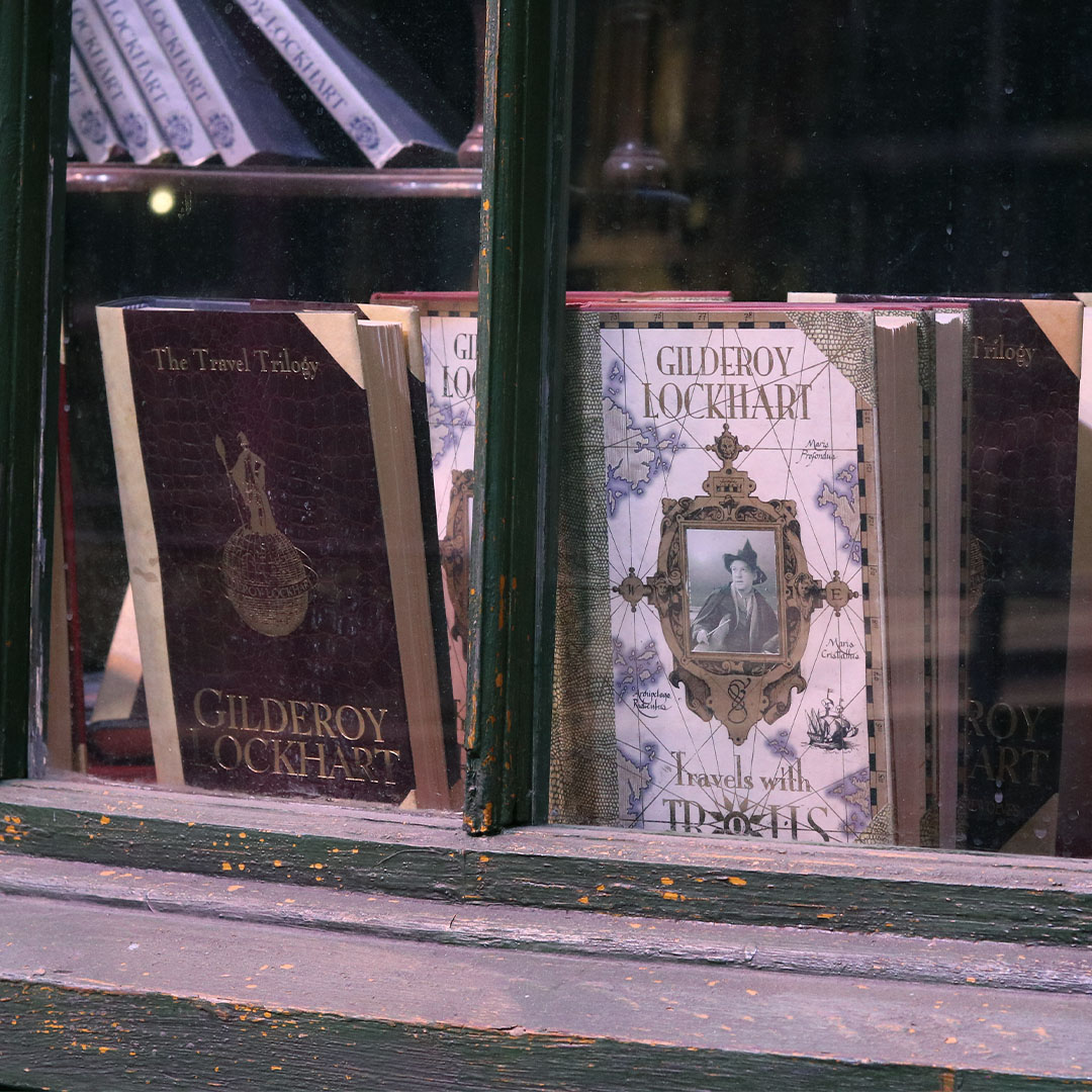 Happy #WorldBookDay! We’re celebrating at Flourish & Blotts with Gilderoy Lockhart’s extensive book collection. 📚⚡️