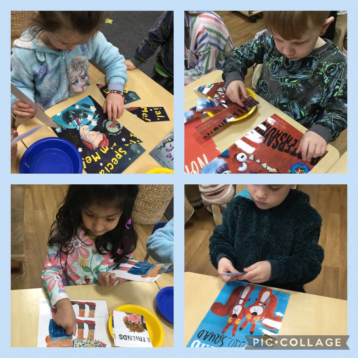 olvschool's tweet photo. Reception have had a great morning! We have been finding clues on a big talk picture and building jigsaws of front covers of books. Miss Earley has kindly gifted a book to every child! #OLVEYFS #OLVReading @bcw_cat #WorldBookDay2024 https://t.co/WuFeRcG1cc