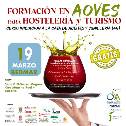 El próximo 19 de Marzo tendremos en nuestra sede un curso de iniciación a la cata y sumillería de aove organizado por <a href="/olivaryaceite/">CentroOLIVARyACEITE</a> donde también participarán nuestros #aoves 
Seguimos apostando por  la formación en la cultura del Virgen Extra
