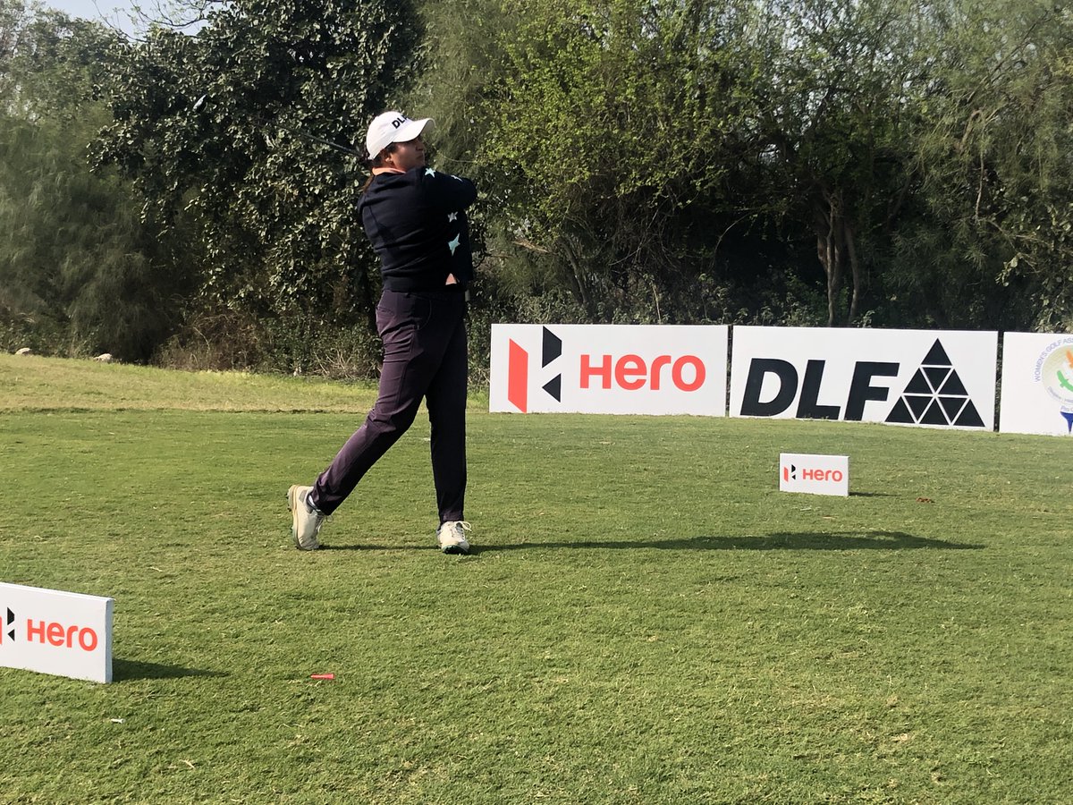 #HeroWomensProGolfTour #MovingDay At the end of the 3rd round of the 5th leg at Golden Greens Golf Club, @drallamandeep (9-under 207) maintained her position at the top of the leaderboard and is now 4 shots clear of @BishnoiGaurika #WGAI #IndianGolf @HeroMotoCorp