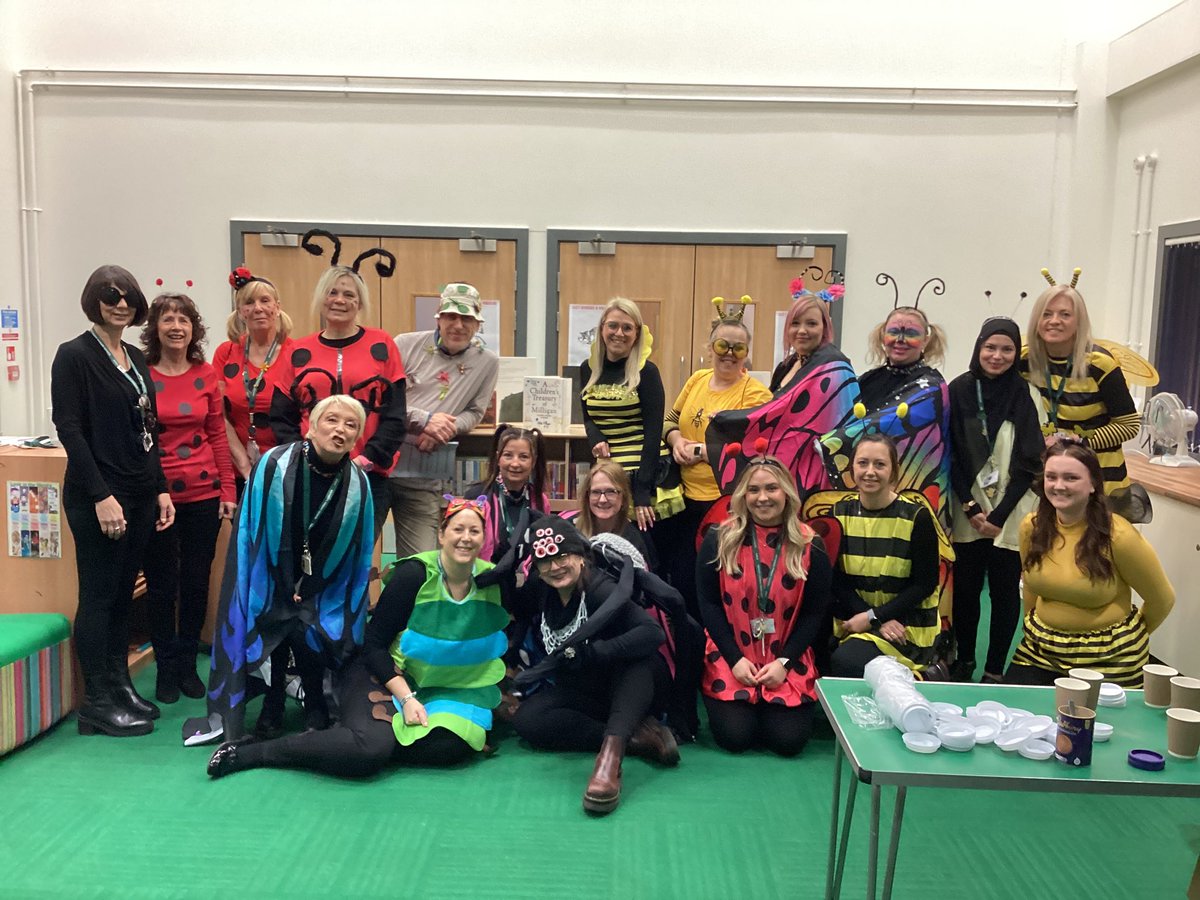 Ainthorpe Staff all ready for World Book Day! A day full of our love for reading! This year we are spending our day learning all about bugs using ‘Mad About Minibeasts!’ @AinthorpeSchool