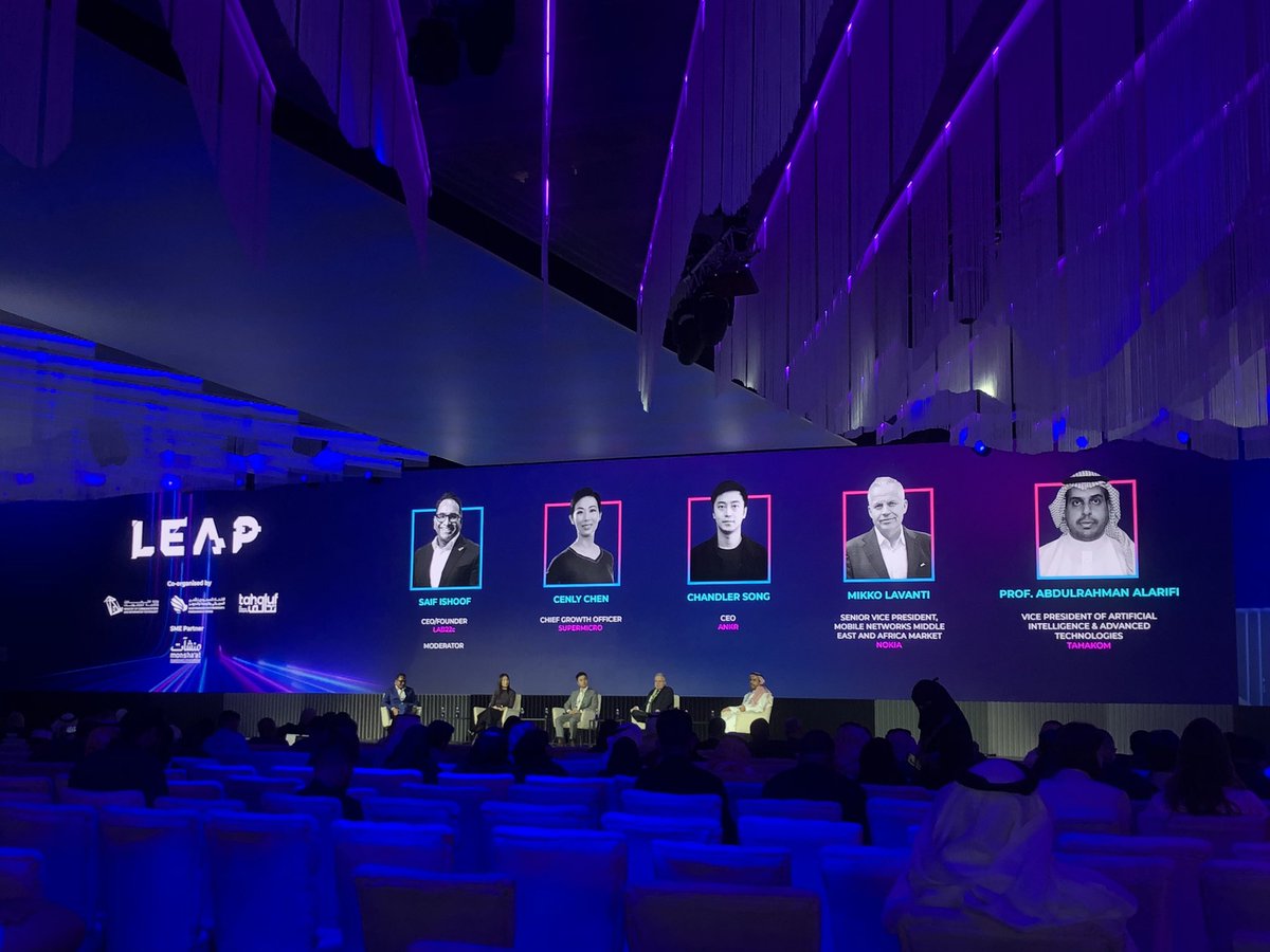 Panel discussion on impact of Artificial Intelligence on governance at <a href="/LEAPandInnovate/">LEAP</a> 
Moderated by Saif Ishroof <a href="/lab_22c/">lab22c</a>, Panelists from <a href="/SupermicroUK/">Supermicro UK</a> <a href="/ankr/">Ankr</a> <a href="/nokia/">Nokia</a> <a href="/tahakom_sa/">Tahakom | تحكم</a>