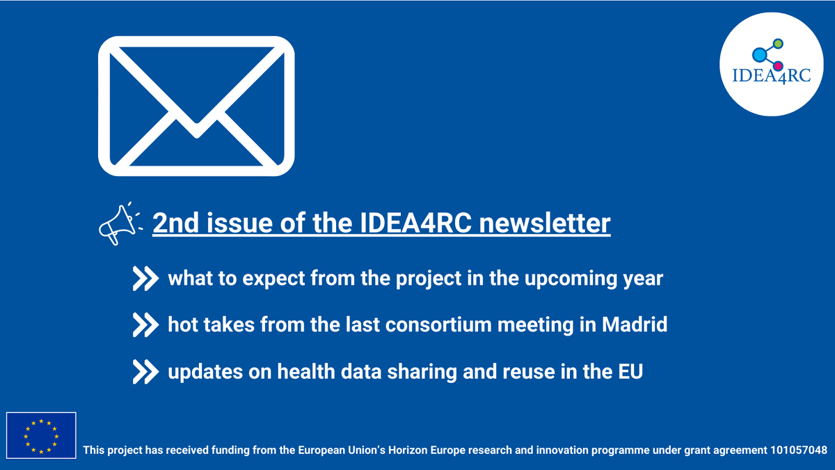 idea4rc's tweet photo. What to expect for the second year of #IDEA4RC? Read the latest issue of our #newsletter 👇https://t.co/zsAMGR0ZVv
#RareCancers #Health #Data #EHDS https://t.co/vnAc1xDOIj