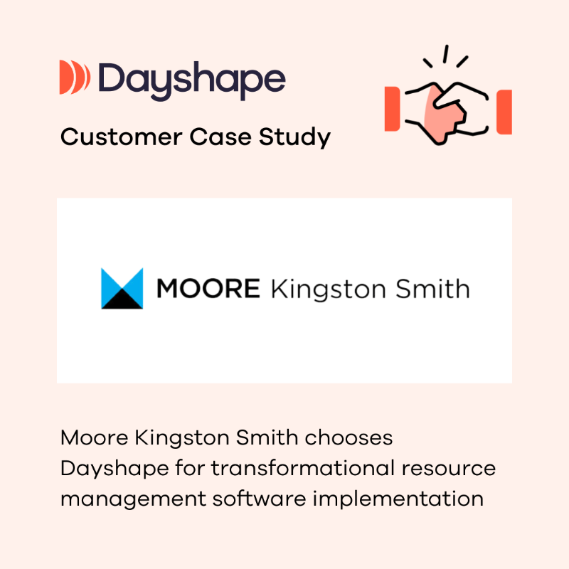 Dayshape's tweet photo. Understand how @MooreKSLLP replaced their existing and long-standing legacy resourcing software and improved their resourcing processes to reach their maturity goal.  

Discover Moore Kingston Smith's maturity journey from Stage 3 to Stage 4: https://t.co/3i8GewRkpa