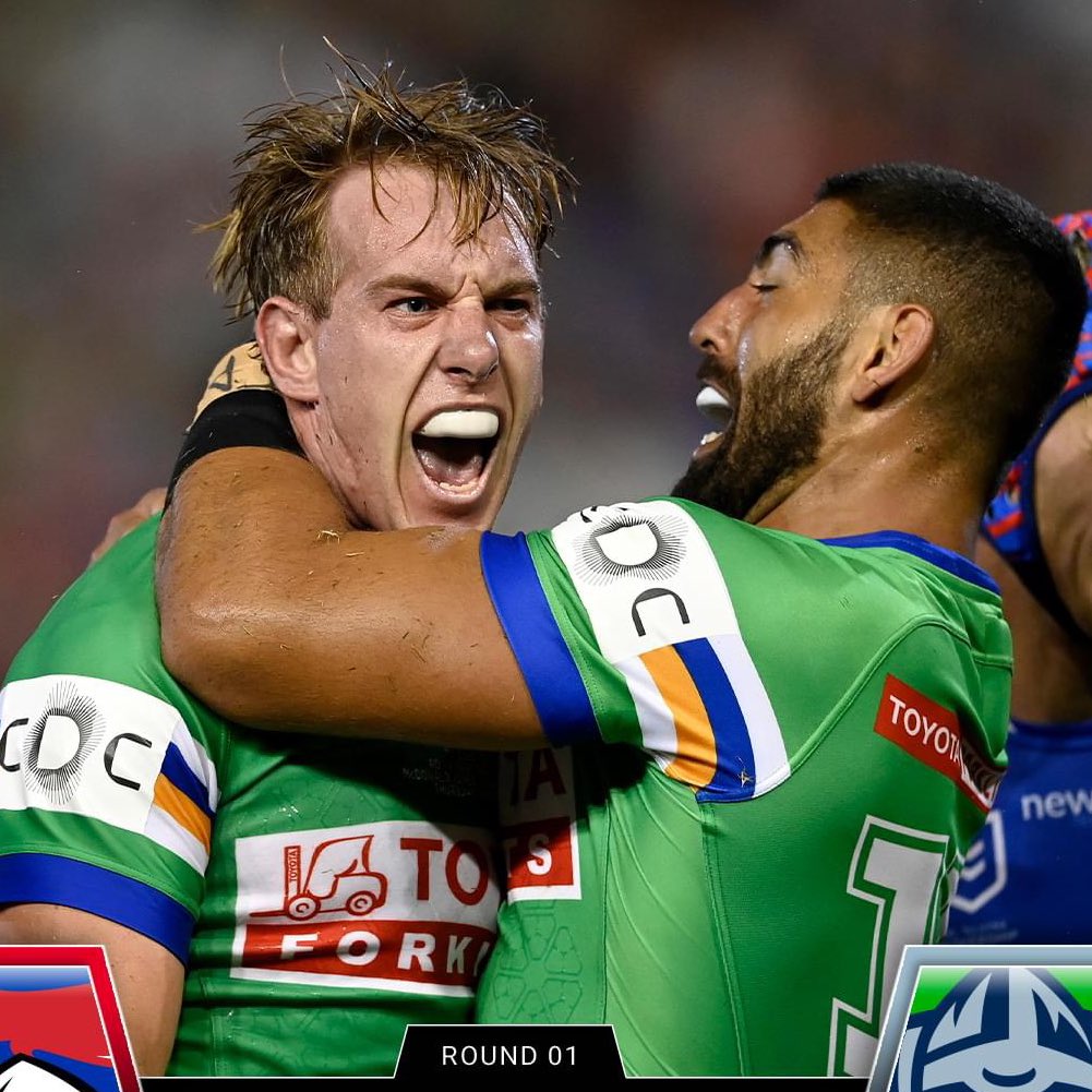 Ragin’ Raiders! 🟢 🔵 🟡 ⚪️ 

#NRLKnightsRaiders 
#NRL
#CanberraRaiders