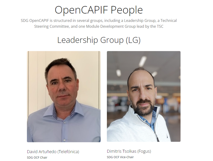 OpenCAPIF (@opencapif) on Twitter photo Meet the #OpenCAPIFpeople !!
<a href="/David_Artunedo/">David_Artunedo</a> (<a href="/Telefonica/">Telefónica</a>) and Dimitris Tsolkas (<a href="/Fogus_gr/">FOGUS INNOVATIONS & SERVICES PC</a>) were elected chair and vice-chair of #ETSI #SDG #OpenCAPIF during our Kick-off meeting last January, join us in congratulating them!
ocf.etsi.org/team
#OpenSource #CAPIF #3GPP #API Meet the #OpenCAPIFpeople !!
<a href="/David_Artunedo/">David_Artunedo</a> (<a href="/Telefonica/">Telefónica</a>) and Dimitris Tsolkas (<a href="/Fogus_gr/">FOGUS INNOVATIONS & SERVICES PC</a>) were elected chair and vice-chair of #ETSI #SDG #OpenCAPIF during our Kick-off meeting last January, join us in congratulating them!
ocf.etsi.org/team
#OpenSource #CAPIF #3GPP #API