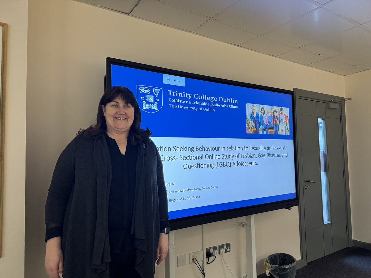 Dr @BegleyThelma is presenting at #THEconf2024 today on ‘Information seeking behaviour in relation to sexuality and sexual health: a cross-sectional online study of LGBTQ adolescents.’