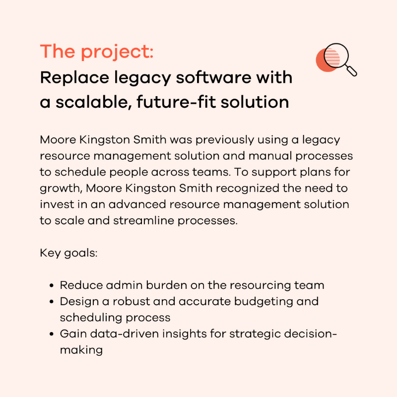 Dayshape's tweet photo. Understand how @MooreKSLLP replaced their existing and long-standing legacy resourcing software and improved their resourcing processes to reach their maturity goal.  

Discover Moore Kingston Smith's maturity journey from Stage 3 to Stage 4: https://t.co/3i8GewRkpa