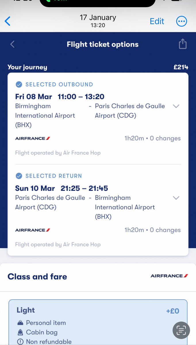 JDpurplepixie's tweet photo. Absolutely disgusted with @KLM_UK  @AirFranceUK computer error means we are booked to come home the same day we fly instead of two days later and they won’t refund it 😡. Just cost me an extra £666 to get a flight home on the right day @UK_CAA can you help? This is what I booked https://t.co/jnoEmVkzQT