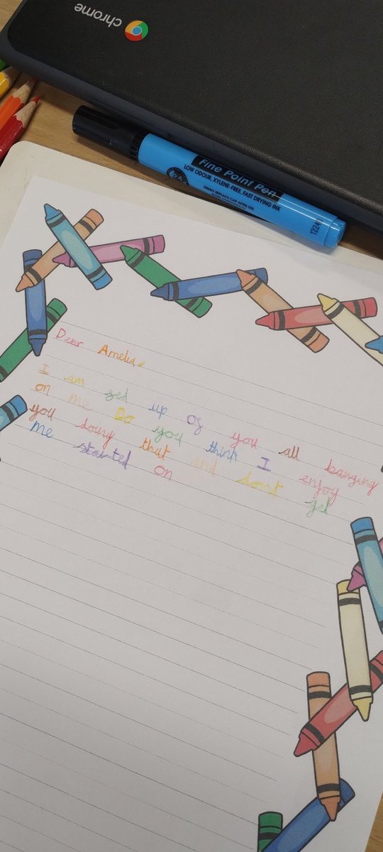 CarrJuniorYork's tweet photo. Year 6 have been having fun writing from different perspectives based on 'The Day The Crayons Quit'! Some fabulous work ! #carrstars #creative #happy #workdbookday https://t.co/qNqfaKEo9g