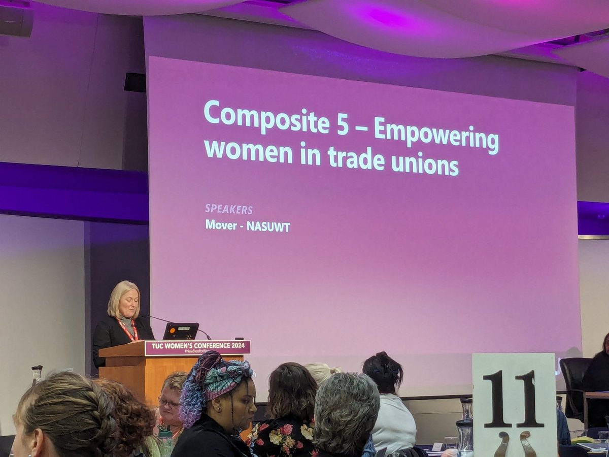 Fantastic to hear from our <a href="/NEUnion/">National Education Union</a> National President <a href="/emsamrose/">Emma Rose 🧡</a> on elevating women's voices in the TU movement. Emma urges us to take up more space not less, and to do so unapologetically. <a href="/The_TUC/">Trades Union Congress</a> <a href="/NEUWomen/">NEU Women</a>