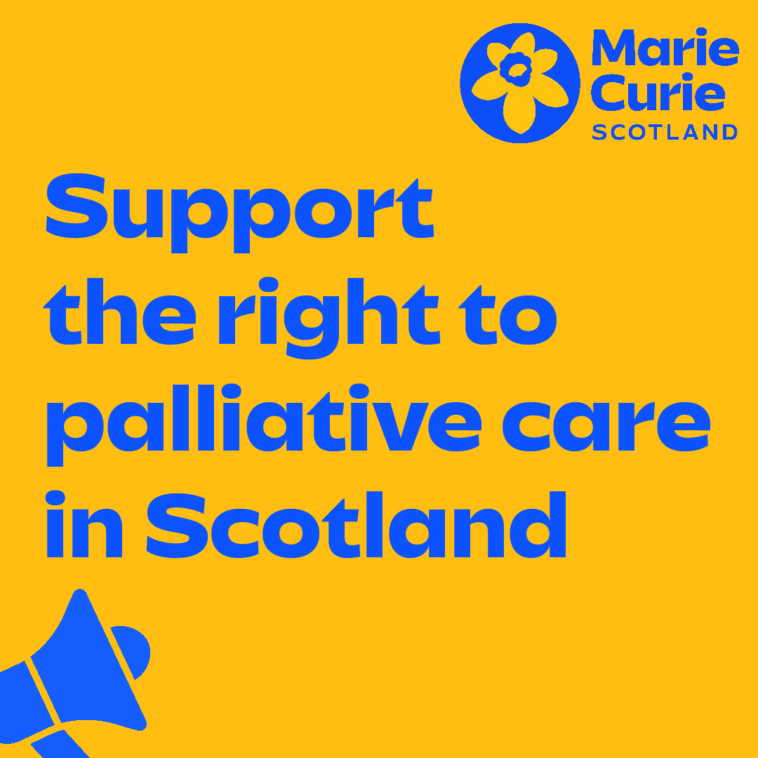 1/📢In Scotland a large proportion of people die without some or all of the palliative support they need, despite the fact 90% would benefit from it. That's why we're launching a campaign for a right to palliative care for everyone living with terminal illness in Scotland 🧵👇