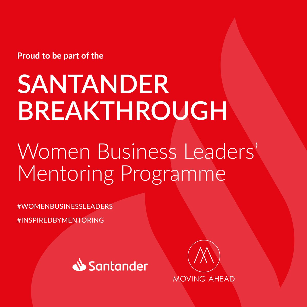 Three years ago I was a mentor on this programme. This year I am going to be a Mentor. Excited about the opportunity, with @santanderuk and @_MovingAhead. Let's see who I get matched with!