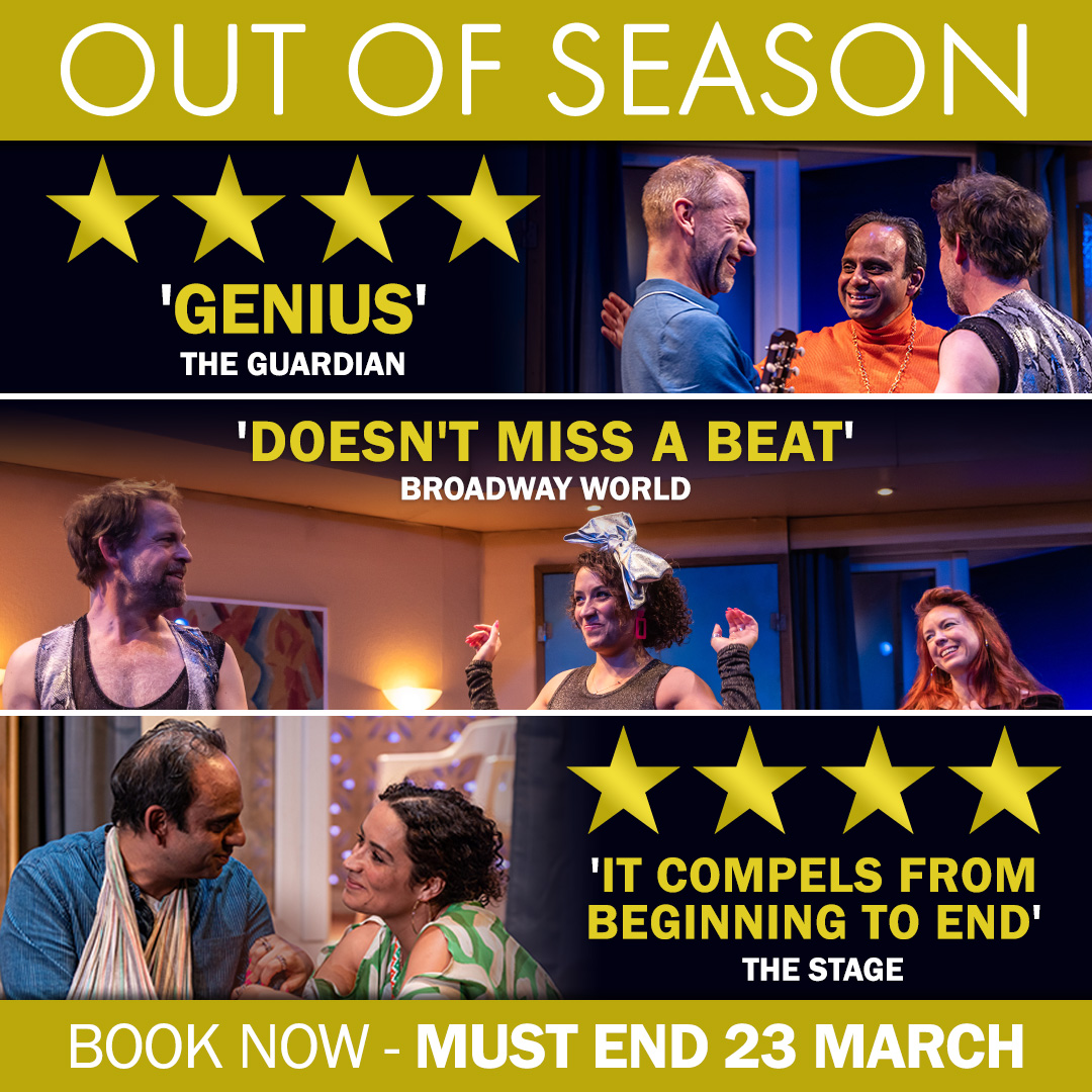 Hamps_Theatre's tweet photo. Two weeks left to catch Neil D'Souza's ⭐️⭐️⭐️⭐️'genius' (The Guardian) #HTOutOfSeason
Join Michael, Chris and Dev as they return to Ibiza and the hotel where it all began thirty years ago…
Must end 23 March
Book now: https://t.co/b8TwPSegns https://t.co/WY7KluiwTW