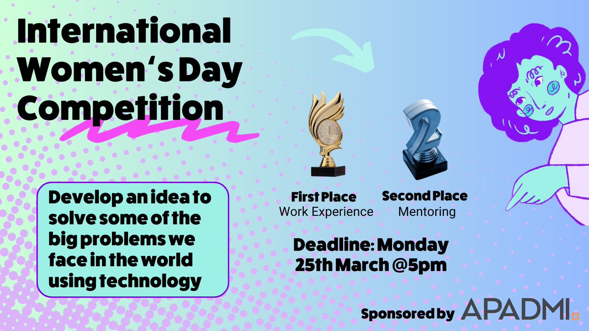 #Teachers! To celebrate #IWD2024 and the theme of economic empowerment we want students to submit tech-based solutions to tackle world problems. The competition can be done individually or in small groups! online.innovateher.co.uk/courses/intern… #EduTwitter #STEM #WomenInTech #Education @apadmi