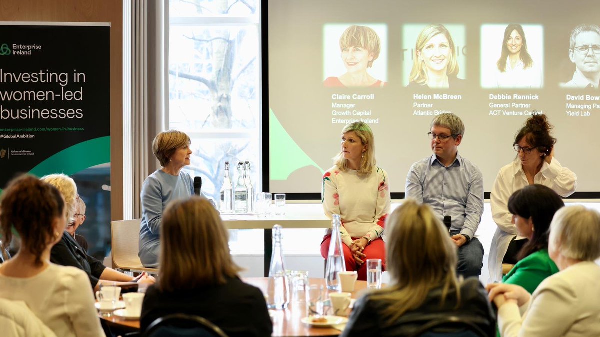 Enterprise Ireland (@entirl) on Twitter photo Our first panel of the day, Helen McBreen of <a href="/atlanticbridgev/">Atlantic Bridge</a>, Debbie Rennick of <a href="/ActVC/">Act VC</a>, David Bowles of <a href="/TheYieldLab/">The Yield Lab</a> and Claire Carroll of <a href="/Entirl/">Enterprise Ireland</a> discuss closing the gender gap from an investor’s perspective. Our first panel of the day, Helen McBreen of <a href="/atlanticbridgev/">Atlantic Bridge</a>, Debbie Rennick of <a href="/ActVC/">Act VC</a>, David Bowles of <a href="/TheYieldLab/">The Yield Lab</a> and Claire Carroll of <a href="/Entirl/">Enterprise Ireland</a> discuss closing the gender gap from an investor’s perspective.