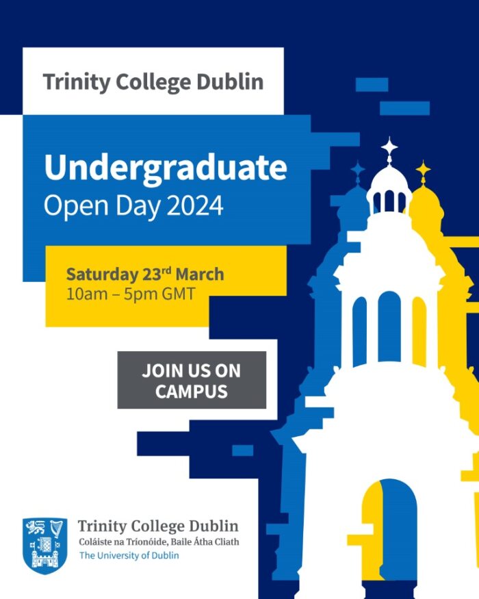 Join us on Saturday, March 23rd to learn about the School's undergraduate programmes. There will be presentations from all of our Departments, BESS, and PPES. We will also have staff and students to answer any questions you may have. tcd.ie/cao #TrinityOpenDay