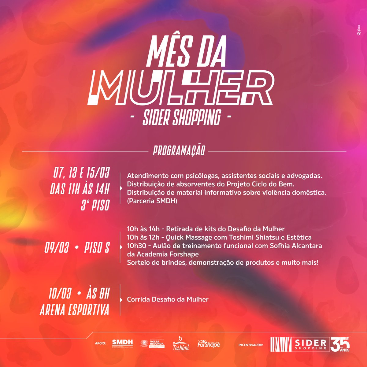 sidershopping's tweet photo. Chegou o Mês das Mulheres e temos uma agenda variada de atividades especialmente voltadas para elas. Confira a programação, participe e divulgue. https://t.co/KU27St8Ixd