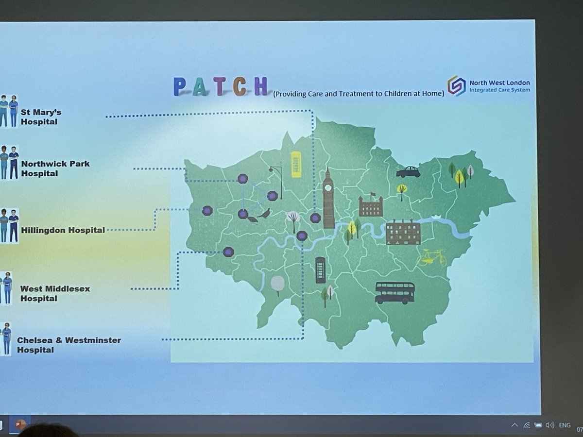 Impressive provision of paediatric h@h throughout NWL ICB via the PATCH teams. Lessons to learn to ensure more equitable access to adults h@h across the UK #HaHConf2024 ⁦@UKHaHSoc⁩