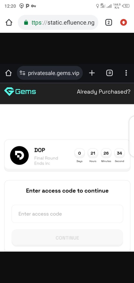 This is the last and final round of $DOP private sale!!!! 22/22
It ends in less than 20 hours.
Click on this link below to buy DOP private sale now.
t.me/tradewithwealt…
Then, get the private code to participate here👇
t.me/tradewithwealt…
This is your last chance.