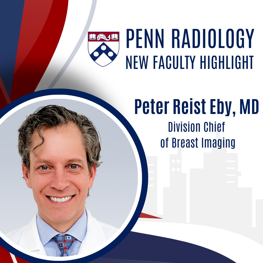 Penn Radiology welcomes new Division Chief of Breast Imaging, Peter Reist Eby, MD, FACR, FSBI!! Board-certified in diagnostic radiology, Dr. Eby's clinical interests embrace the span of radiological practice. To read more about Dr. Eby, head to: spr.ly/6012XqILG