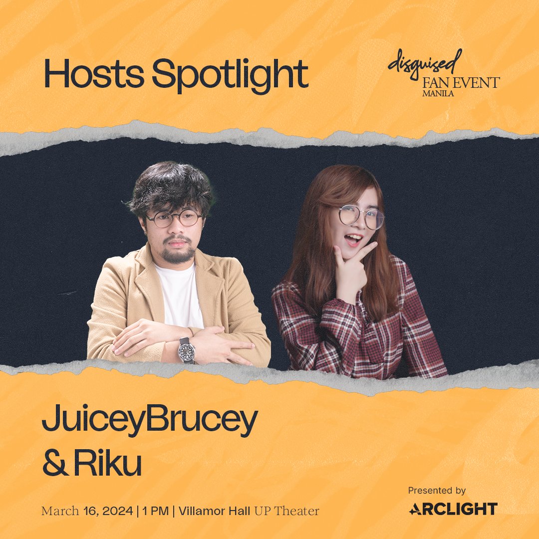 Disguised Fan Event Manila is happening next week, and we are thrilled to introduce our hosts—<a href="/JuiceyBruceyVO/">JuiceyBrucey @ VCT Pacific Stage 2 PH Broadcast</a> and <a href="/RikuCasts/">Riku</a>! 

Join them in giving the DSG gang the best 🇵🇭 welcome ever!

Tickets are selling fast. Grab yours now at disguised.gg/manila