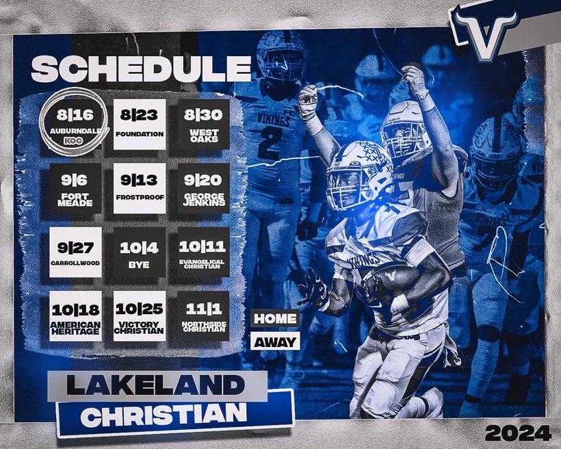 The 2024 Lakeland Christian School Football Schedule 

#ForHisGlory