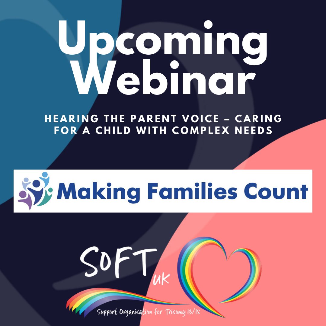 We are excited to announce that SOFT UK will be working with Making Families Count on a webinar titled: Hearing the Parent Voice – Caring for a Child with Complex Needs For more details: shorturl.at/qLPQS To book: shorturl.at/yGKUW