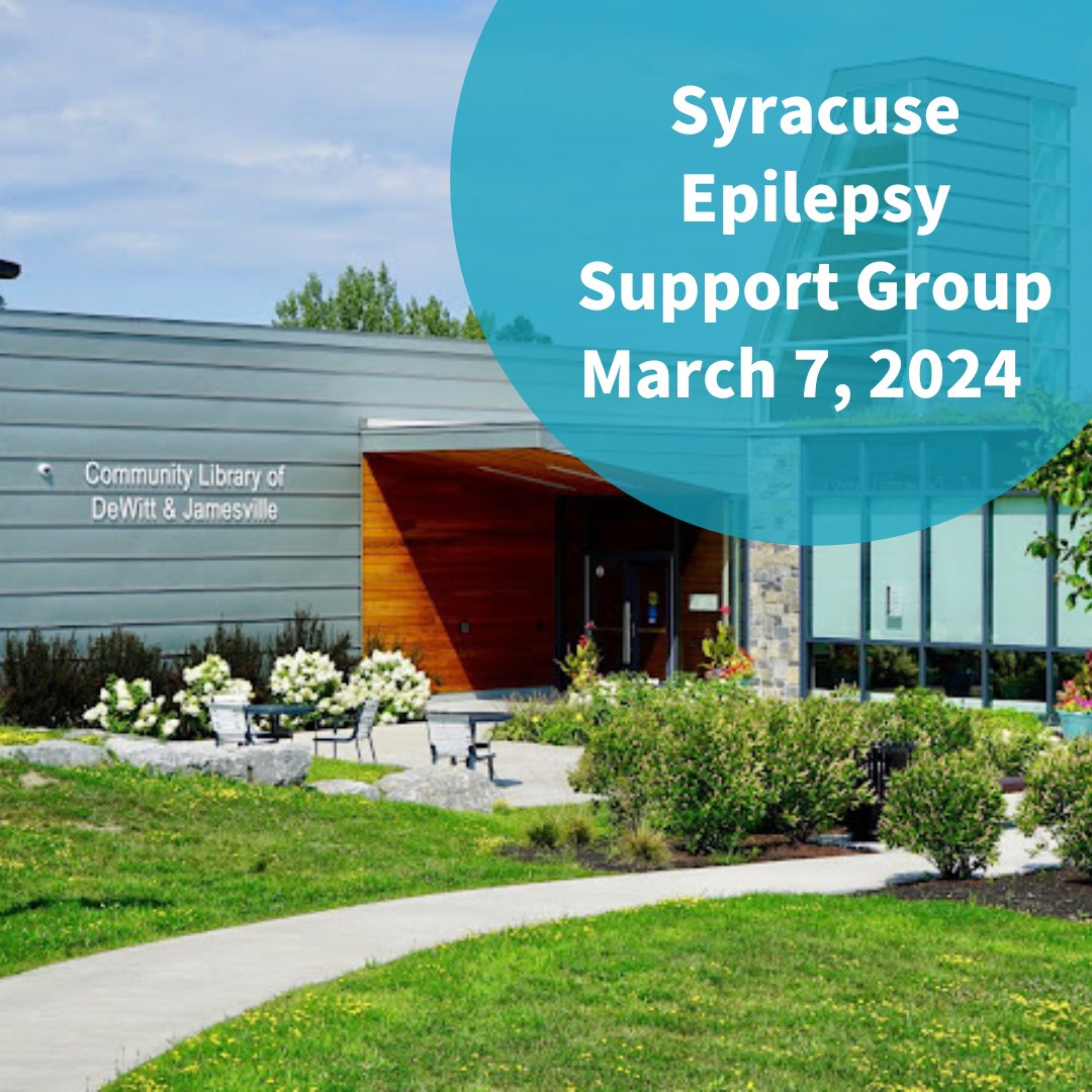 EPI_NY's tweet photo. Our Syracuse in-person Epilepsy Support Group is tonight at the Community Library of DeWitt & Jamesville. All affected by epilepsy are welcome! RSVP requested, not necessary. https://t.co/Kz9YOp8qRI
#epiny #eawncy #epilepsysupport #syracuse #cny #epilepsy https://t.co/C9QyUPwFxA