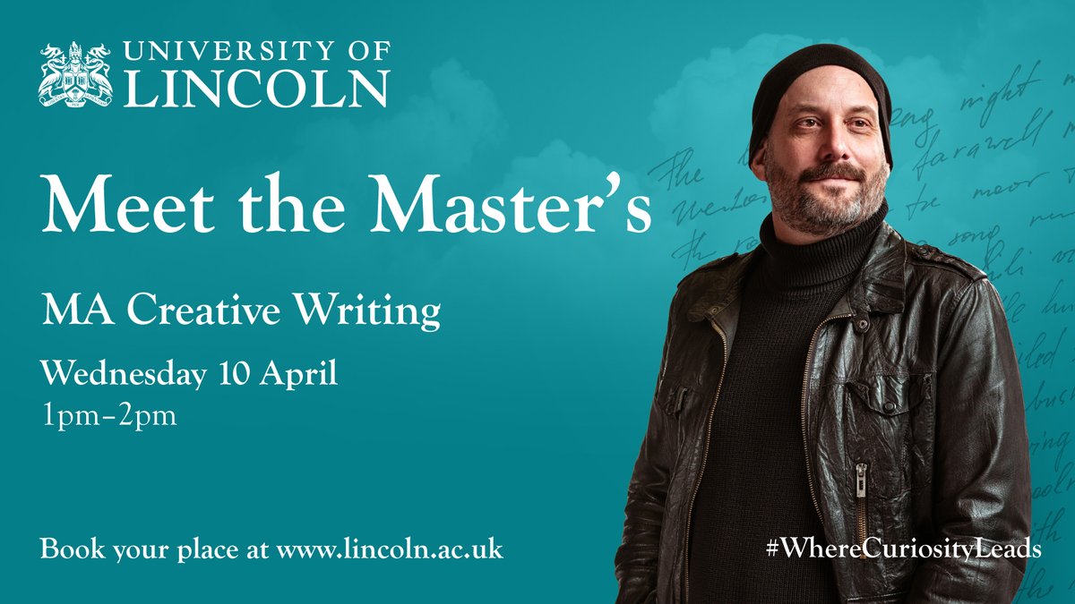 Join our MA Creative Writing Meet the Master's event taking place on the 10th of April! Find out more: lncn.ac/masters