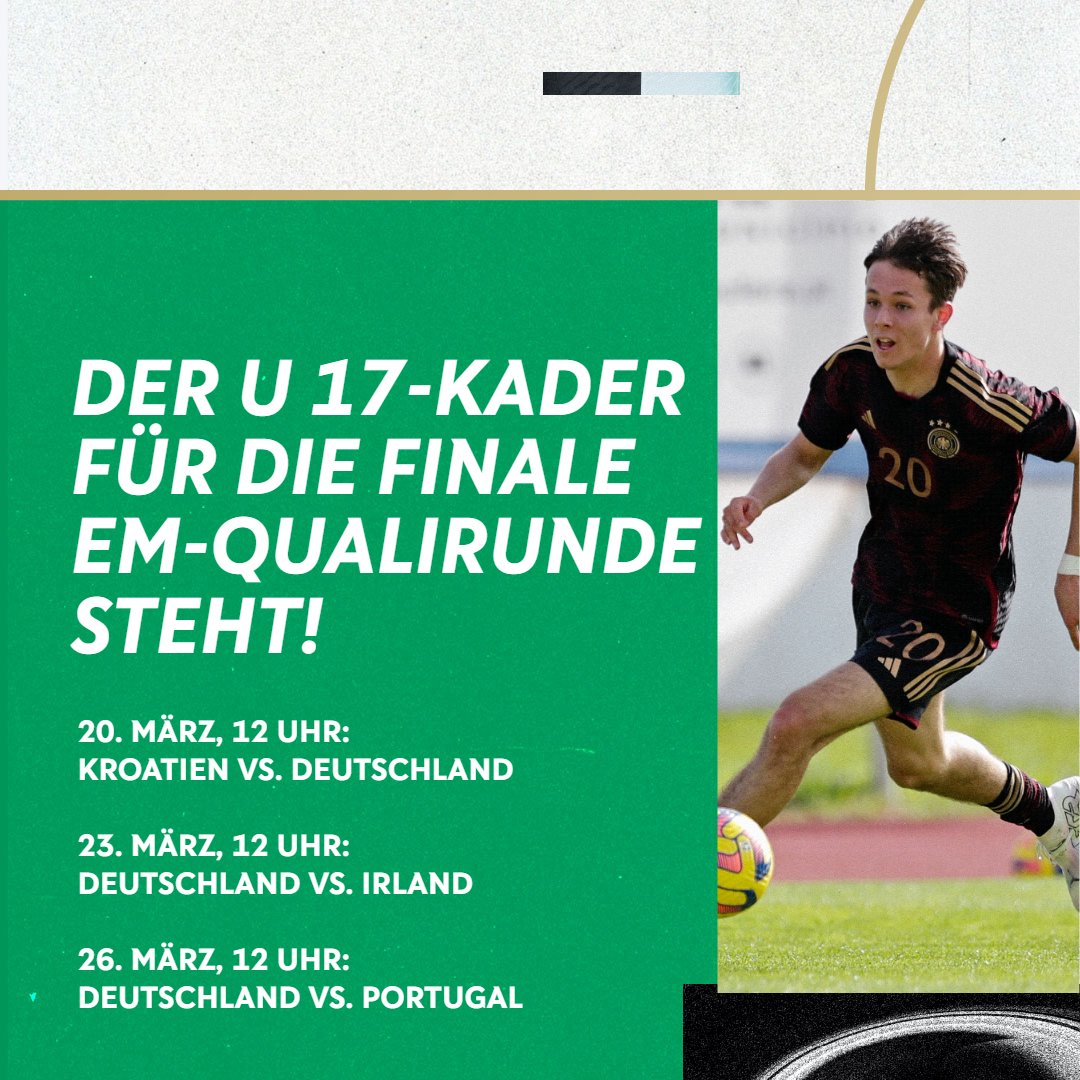 DFBNachwuchs's tweet photo. ELITERUNDE - let's go! 🚀
Nach dem Algarve Cup kehrt die #U17 für die zweite EM-Qualirunde nach Portugal zurück. DFB-Trainer Michael Prus hat 20 Spieler nominiert, die sich das Ticket für die EM auf Zypern sichern sollen:
👉 https://t.co/4YpGLAkyG1
📸 DFB/Getty Images https://t.co/m6b1jD9TE7