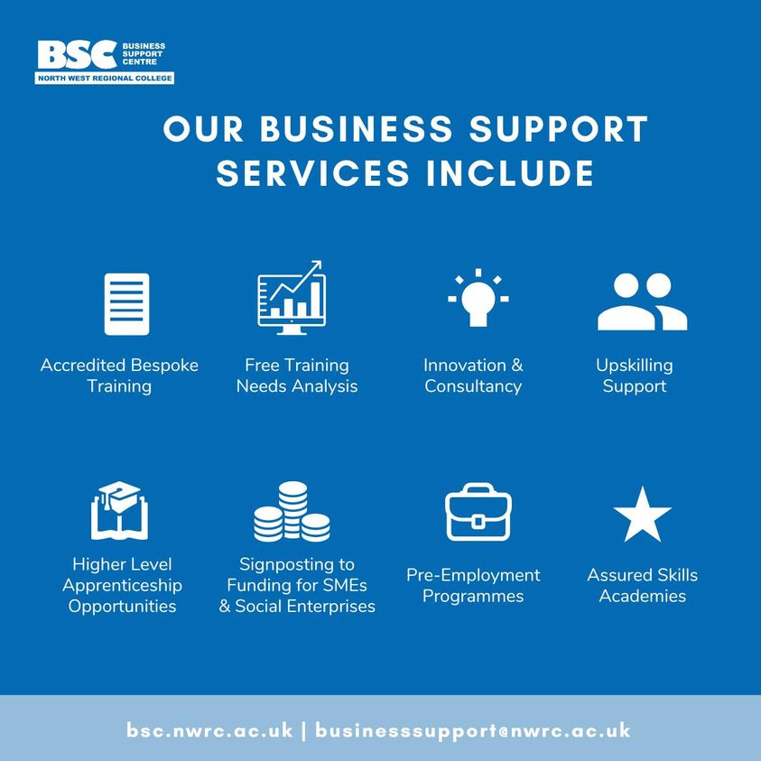 Are you looking for tailored solutions to meet your business needs? @mynwrc we offer innovation support for entrepreneurs & SMEs as well as providing a complete suite of funded training solutions and pre-employment programmes. For more info email businesssupport@nwrc.ac.uk